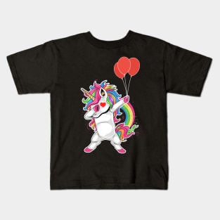 Funny Unicorn Poses Celebrating Valentine's Day Kids T-Shirt